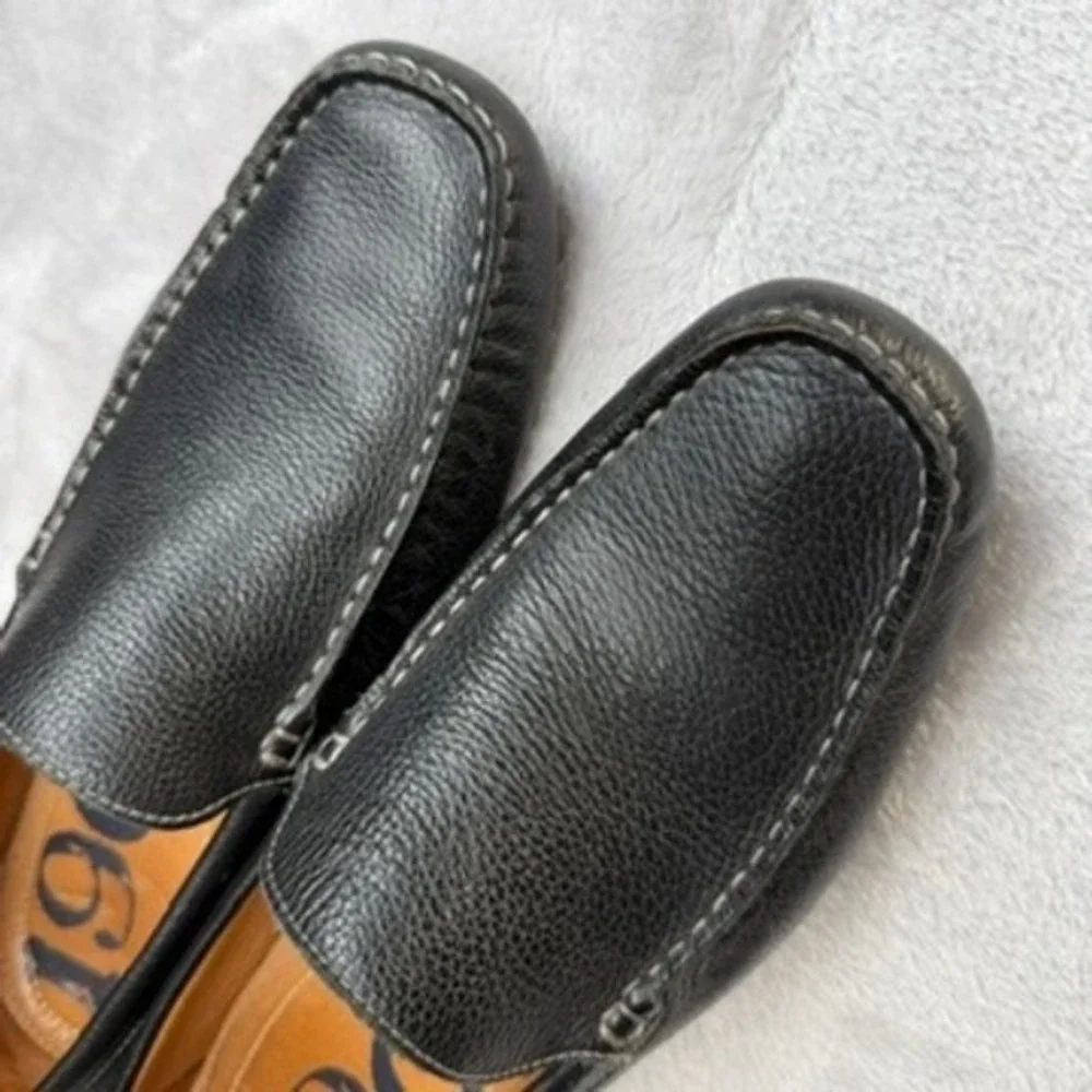 1901‎ Nordstrom Mens Black Pebbled Leather Driving Loafers Size 9.5 M12811